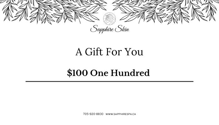 Gift Certificate $100 - Sapphirespa