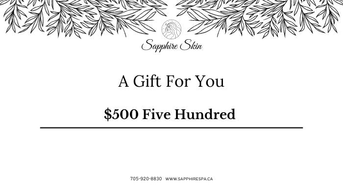 Gift Certificate $500 - Sapphirespa